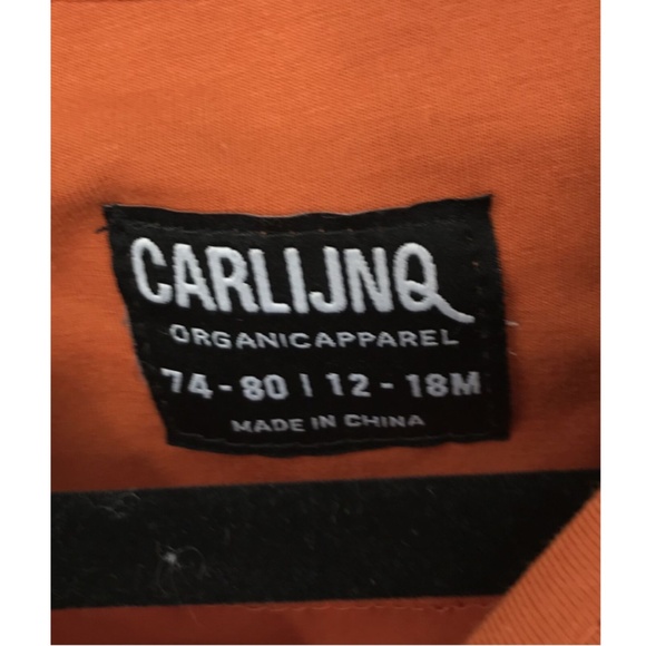 NWT CARLIJNQ baby boy orange t-shirt single pocket lizard print sz 12-18M - Picture 3 of 5